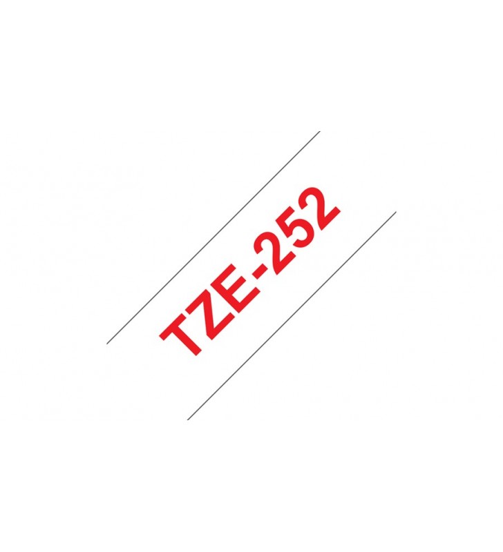 TZE-252 LAMINATED TAPE 24MM 8M/RED ON WHITE