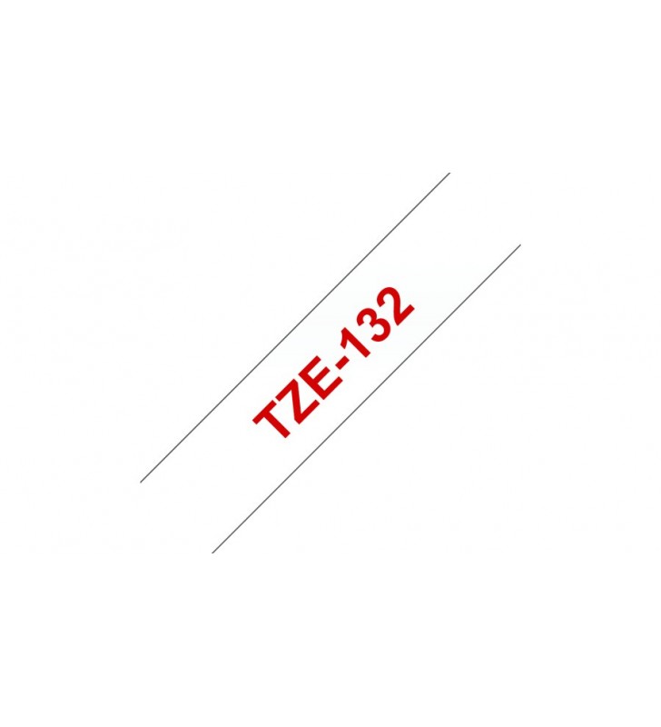 Brother TZe-132 benzi pentru etichete Roşu pe transparente