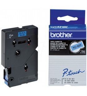 Brother TC-501 benzi pentru etichete Negru pe albastru