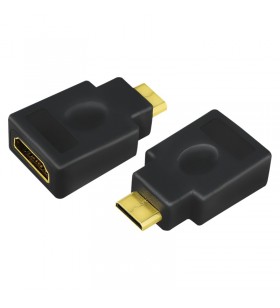 ADAPTOR video LOGILINK, Mini-HDMI (Type C)(T) la HDMI (M), conectori auriti, rezolutie maxima 4K UHD (3840 x 2160) la 30 Hz, neg