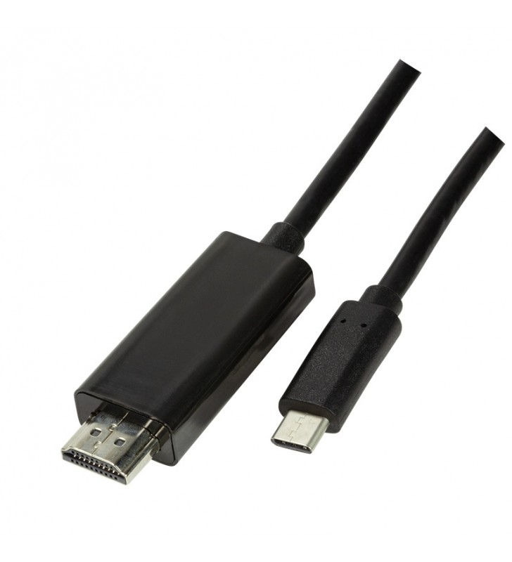 CABLU video LOGILINK, adaptor USB 3.1 Type-C (T) la HDMI (T), 1.8m, rezolutie maxima 4K UHD (3840 x 2160) la 60 Hz, negru, "UA0