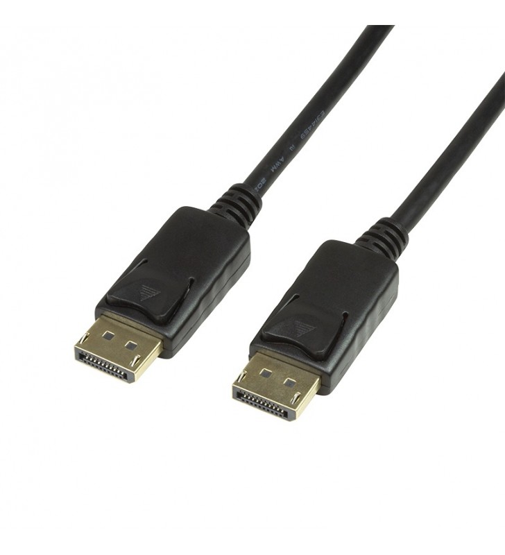 CABLU video LOGILINK, DisplayPort (T) la DisplayPort (T), 10m, conectori auriti, rezolutie maxima 4K (3840 x 2160) la 60 Hz, neg