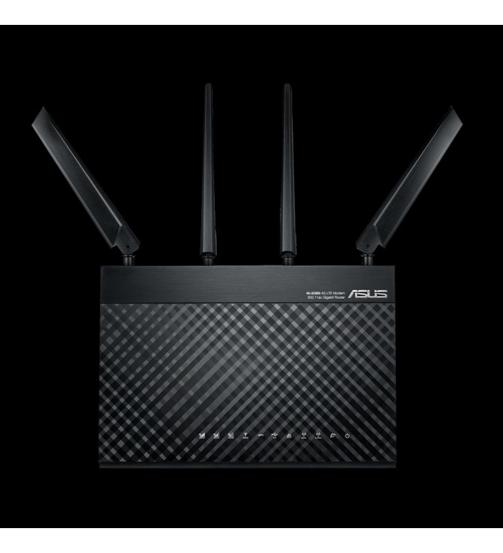 ASUS 4G-AC68U router wireless Bandă dublă (2.4 GHz  5 GHz) Gigabit Ethernet 3G Negru