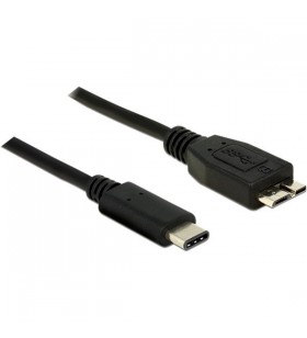 Adaptor DeLOCK  USB 3.1 mufa C - mufa micro B, 1 metru (negru, SuperSpeed ​​​​USB 3.2 (10 Gbit/s))