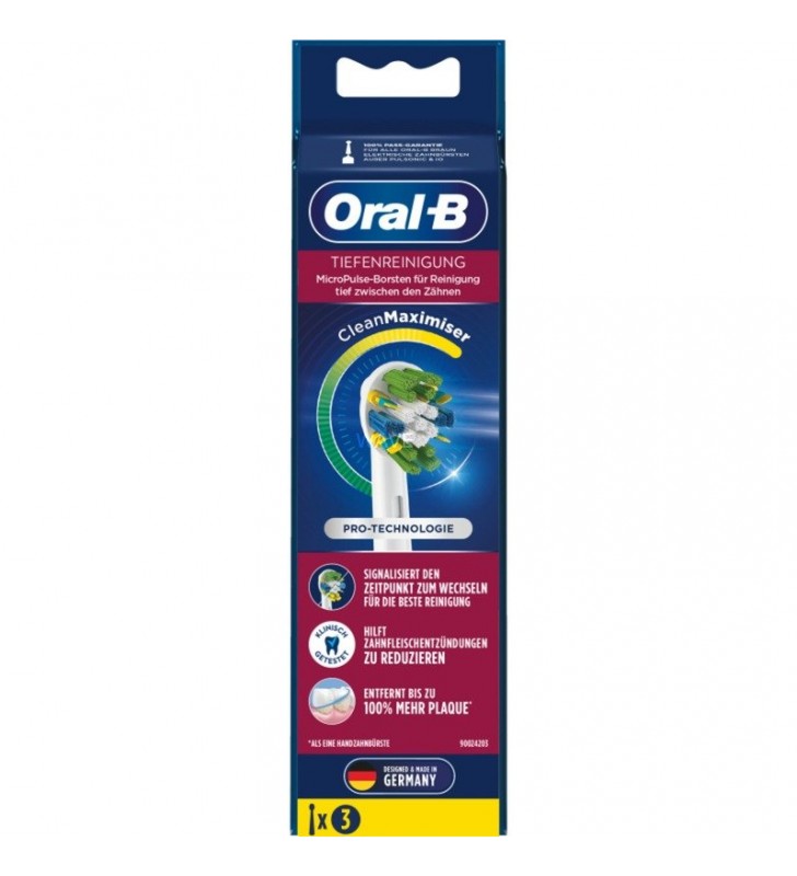 Curățare profundă Braun  Oral-B cu CleanMaximiser 3er, cap de perie (Alb)