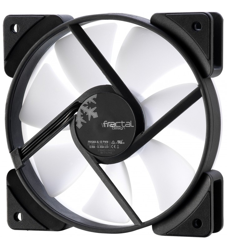 Fractal Design  Prisma AL-12 PWM ARGB, ventilator carcasă (alb/transparent, un singur ventilator)