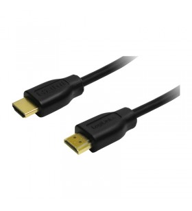 CABLU video LOGILINK, HDMI (T) la HDMI (T), 5m, conectori auriti, rezolutie maxima 4K UHD (3840 x 2160) la 30 Hz, negru, "CH003