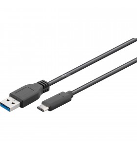 Conector goobay  USB-A 3.0 - conector USB-C reversibil, cablu (negru, 15 cm)