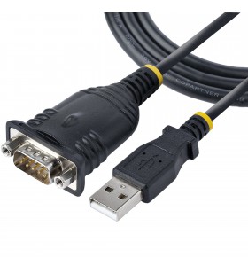 StarTech.com 1P3FP-USB-SERIAL adaptor mufă cablu DB-9 USB Tip-A Negru
