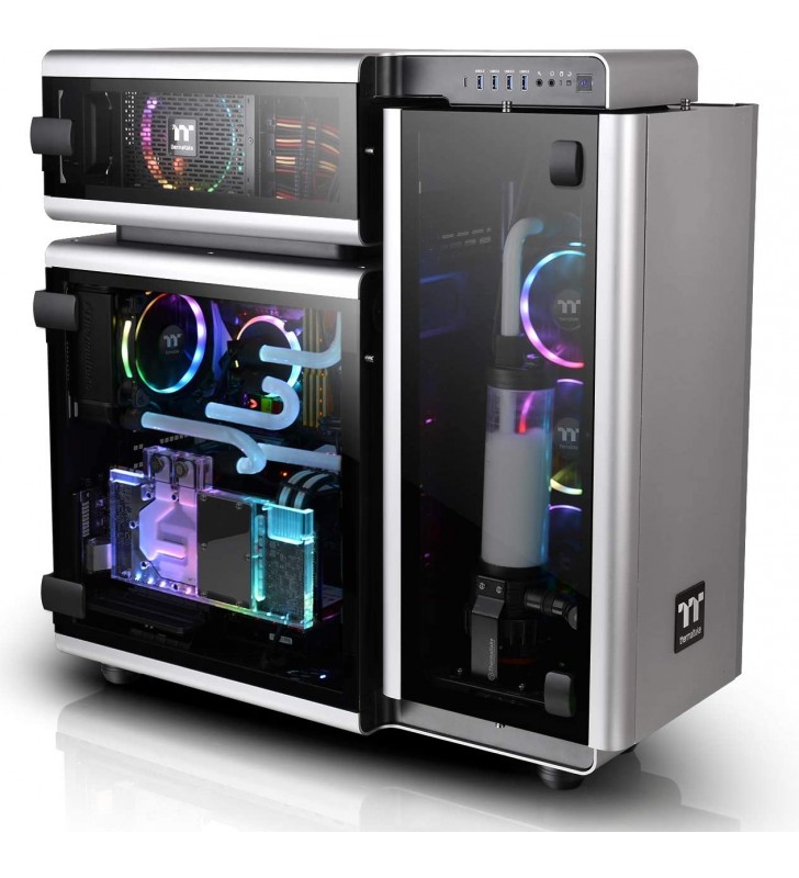 Thermaltake Level 20 E-ATX Full Tower Gaming Computer PC Case with 3 Riing Plus 140mm RGB Fan + 2 Lumi Plus LED Strips Pre-Installed CA-1J9-00F9WN-00