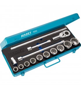 Set chei tubulare Hazet  1000Z, 3/4", 15 bucăți, set de scule (albastru, cu clichet reversibil)