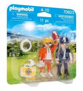 PLAYMOBIL  70823 DuoPack medic și polițistă de urgență, jucărie de construcție
