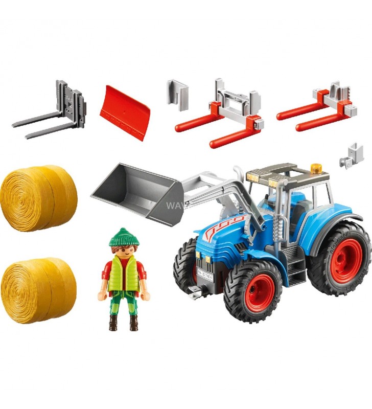 PLAYMOBIL  71004 Tractor mare cu accesorii, jucărie de construcție