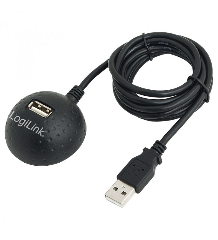 USB 2.0 Cable, AM to AF, w. magnetic docking, black, 1.5m "CU0013B"