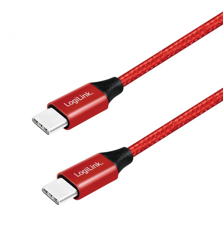 USB 2.0 Cable, USB-C M to USB-C M, red, 0.3m "CU0155"