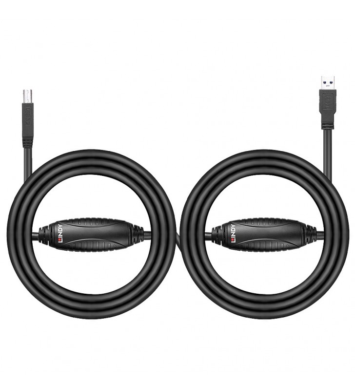 Lindy 43098 cabluri USB 10 m USB 3.2 Gen 1 (3.1 Gen 1) USB A USB B Negru