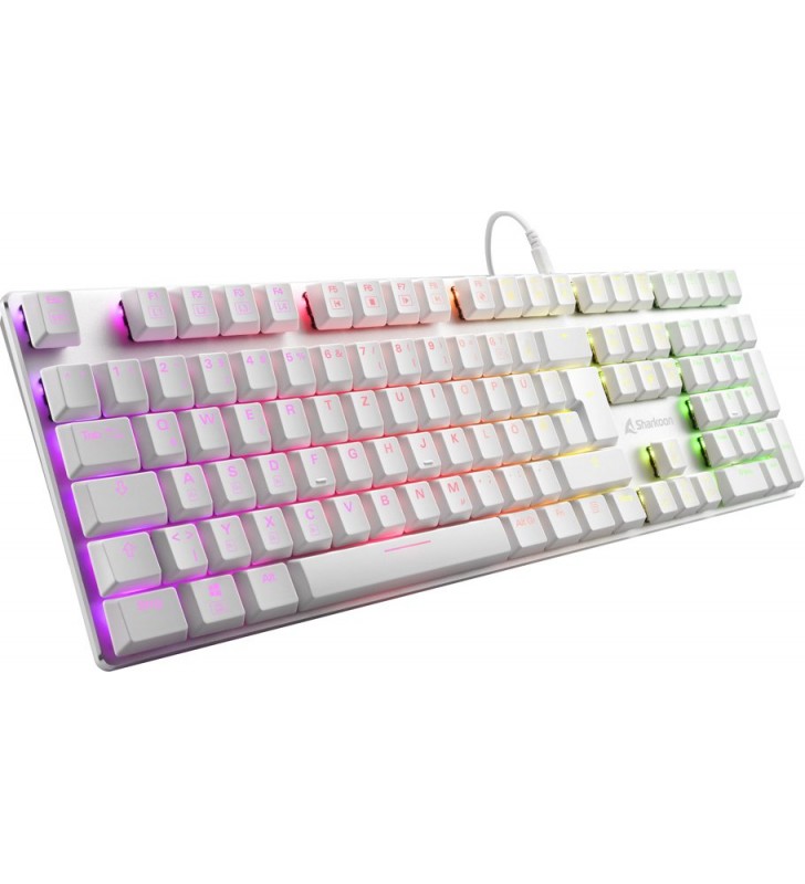 Sharkoon PureWriter RGB white, Kailh Choc LOW PROFILE RED, USB, DE