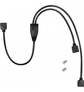 Distribuitor Inter-Tech  RGB 2 căi, cablu Y (negru, 480 cm)