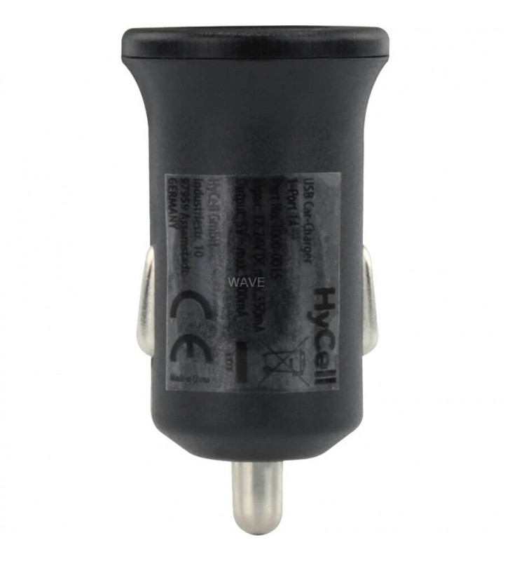 Încărcător auto HyCell  USB 1A 1Port, încărcător (negru, 1000-0015)