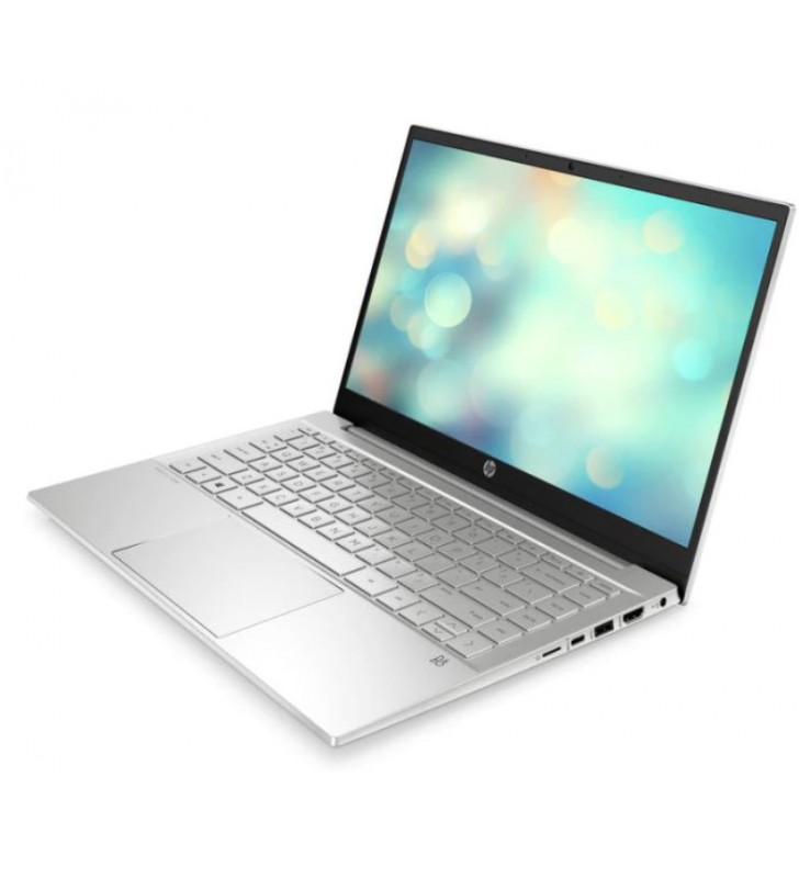 Laptop ultraportabil HP Pavilion 14-dv0086nq cu procesor Intel Core i7-1165G7, 14", Full HD, 8GB, 512GB SSD, Intel Iris Xe Graphics, Free DOS, Natural silver