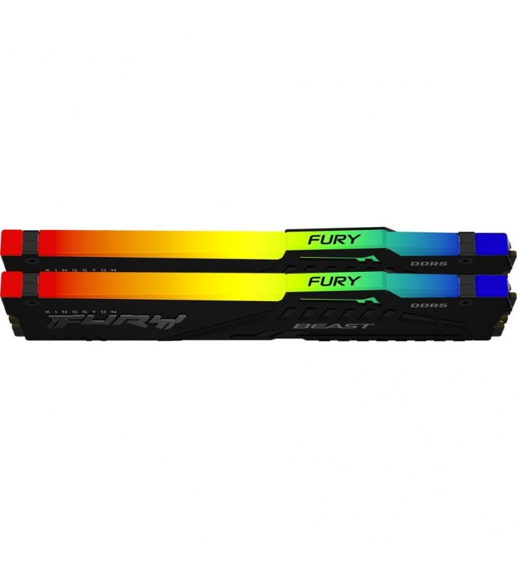 Memorie Kingston FURY Beast RGB Black 32GB (2x16GB) DDR5 4800MHz CL38 Dual Channel Kit
