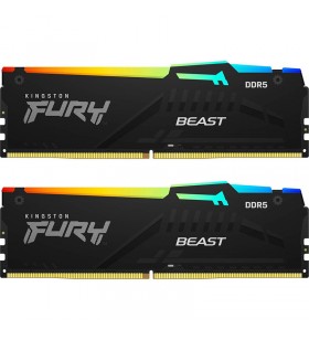 Memorie Kingston FURY Beast RGB Black 32GB (2x16GB) DDR5 4800MHz CL38 Dual Channel Kit
