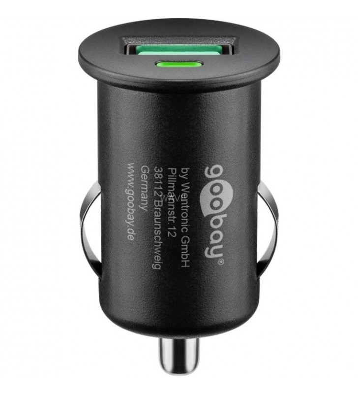 Încărcător rapid USB pentru mașină goobay  Quick Charge (negru, cu QC 3.0)