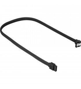 Cablu Sharkoon  Sata III unghi 90° (negru, 45 cm)