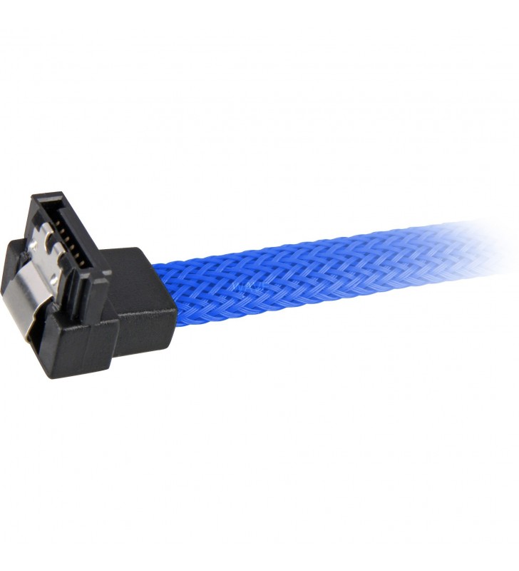 Manșon pentru cablu Sharkoon  Sata III 90° (albastru, 30 cm)
