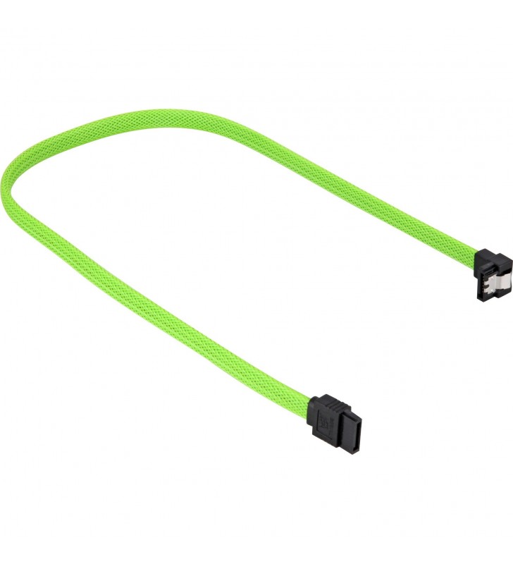Manșon pentru cablu Sharkoon  Sata III 90° (verde, 60 cm)