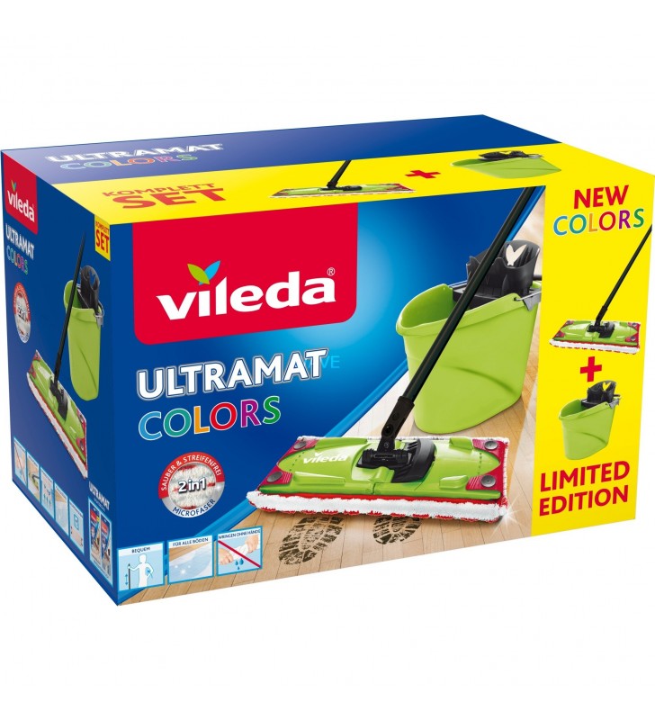 Ștergător Vileda  Ultramat Colors 2in1 set complet, ștergător de podea (verde/negru, ediție limitată)