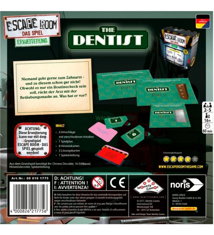 Noris  Escape Room: joc de petrecere a dentistului (Extensie)