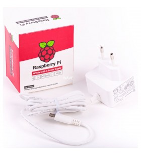 Raspberry Pi Foundation  Official White Raspberry Pi 5.1A/3A PSU, Surse de alimentare (alb, vrac)