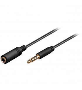 Cablu prelungitor pentru căști și audio goobay  AUX - 3,5 mm 4 pini subțire (negru, 1,5 metri)