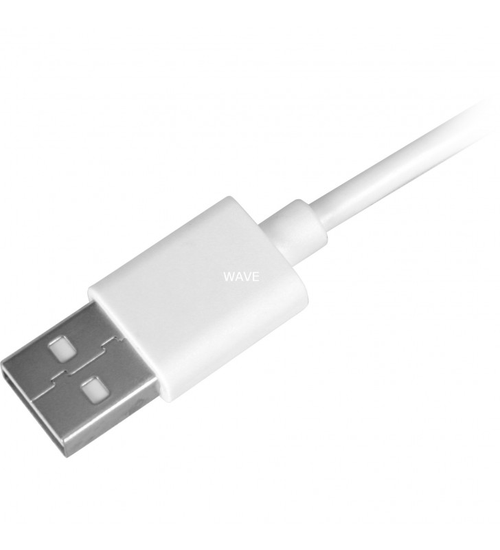 Cablu Sharkoon  USB-A 2.0 (male) - USB-C (male) (alb, 1 metru)