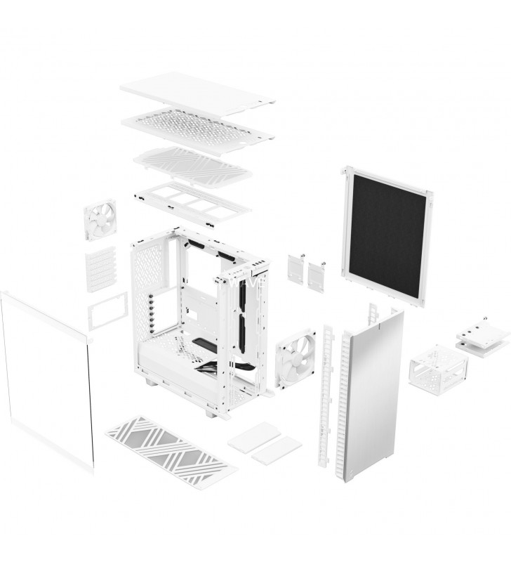 Fractal Design  Define 7 Compact White TG Light Tint, carcasă turn (alb, sticla securizata)
