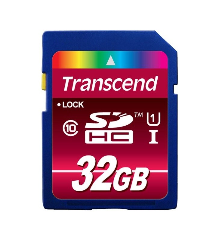 Card de memorie Transcend  Secure Digital SDHC UHS-I de 32 GB (albastru, UHS-I U1, clasa 10)