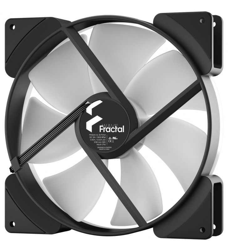 Fractal Design  Prisma AL-18 ARGB PWM, ventilator carcasă (alb-negru)