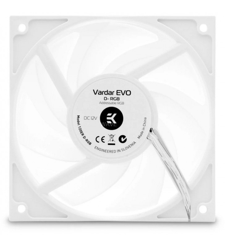 EKWB  EK-Vardar EVO 120ER D-RGB (500-2200 RPM) - alb, ventilator carcasă (Alb)