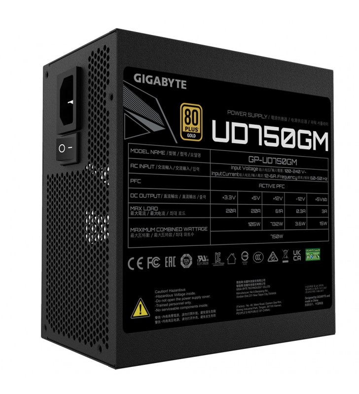 Gigabyte GP-UD750GM unități de alimentare cu curent 750 W 20+4 pin ATX ATX Negru