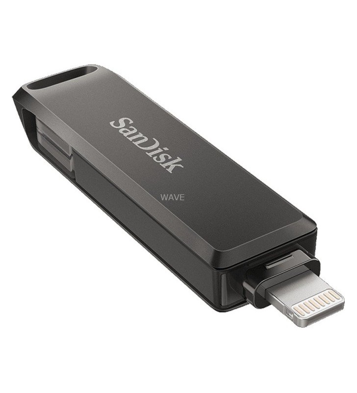 Stick USB SanDisk  iXpand Luxe de 128 GB (negru, USB-C 3.2 Gen 1, conector Apple Lightning)