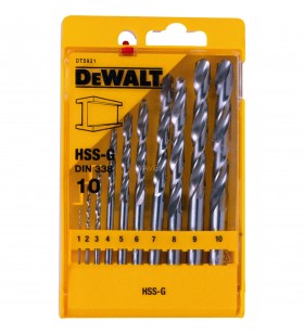 Set burghii pentru metal DeWALT DT5921  HSS-G, 10 bucati