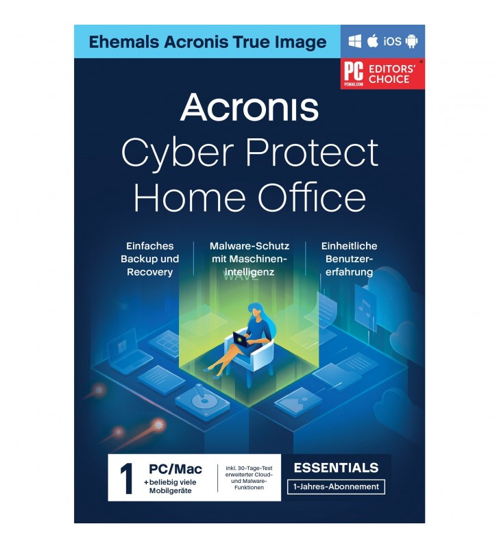 Acronis  Cyber ​​​​Protect Home Office Essentials, software de securitate (1 an)
