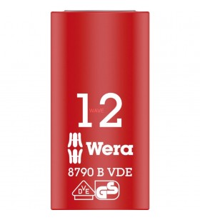Priză Wera  VDE Zyklop, 12 mm, 3/8" (rosu/galben, izolat pana la 1.000 volti)