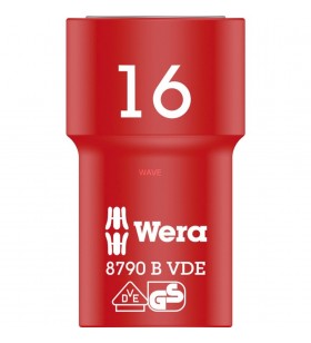 Priză Wera  VDE Zyklop, 16 mm, 3/8" (rosu/galben, izolat pana la 1.000 volti)