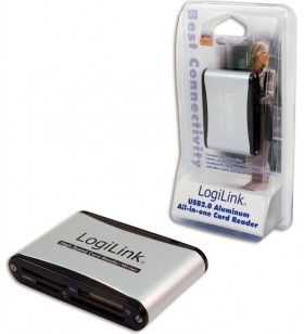 CARD READER extern LOGILINK, USB 2.0, All-in-1, pentru CF I/II/Ultra CF/MD, SD/SDHC/MMC/RS MMS, MS/MS-Pro/ MS-Duo/MS-Pro-Duo, XD