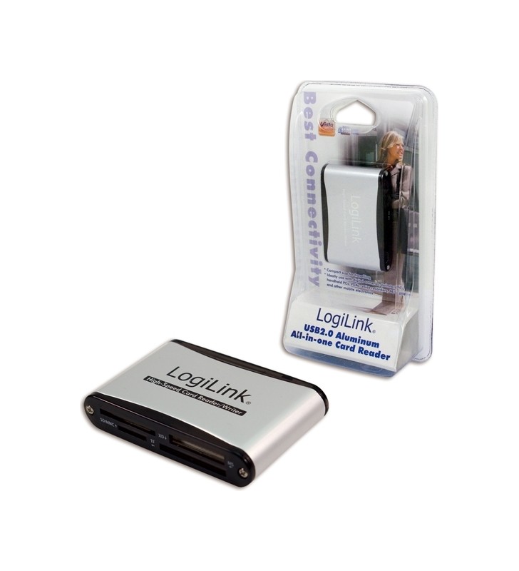 CARD READER extern LOGILINK, USB 2.0, All-in-1, pentru CF I/II/Ultra CF/MD, SD/SDHC/MMC/RS MMS, MS/MS-Pro/ MS-Duo/MS-Pro-Duo, XD