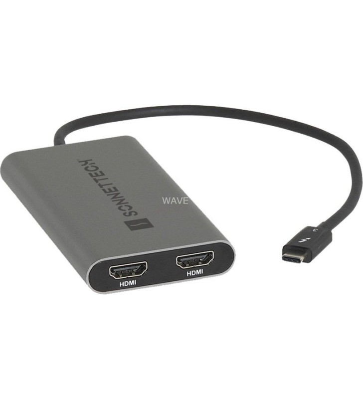 Adaptor Sonnet  Thunderbolt 3 - Dual HDMI 2.0 (gri negru)