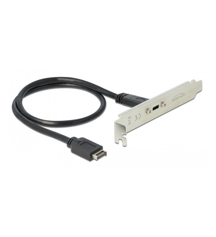Suport pentru slot DeLOCK  cu 1 port USB Type-C, adaptor (negru, 50 cm)