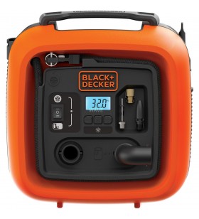 Compresor BLACK+DECKER  ASI400-XJ, 11bar, pompa de aer (portocaliu/negru, conexiune la brichetă de 12 volți)